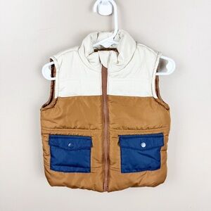 Tahari Baby Navy, Brown and Khaki Boys Puffer Vest Size 24M Outdoor Preppy 24M